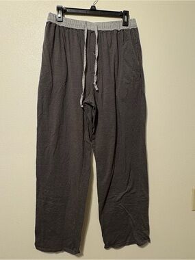 Puritan Dark Gray Men's Drawstring Lounge Pants with Light Gray Waistband